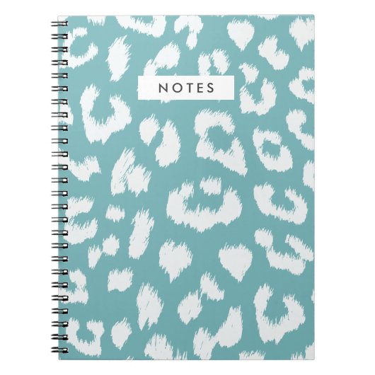 Aqua Aquamarin Leopard Print Notebook Notizblock (Vorderseite)