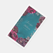 Aqua Aquamarin Merlot Jewel Tone Wedding Serviette (Ecke)