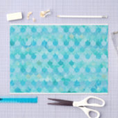 Aqua Aquamarin Mermaid Scales Fish Scales Muster Seidenpapier (Handwerk)