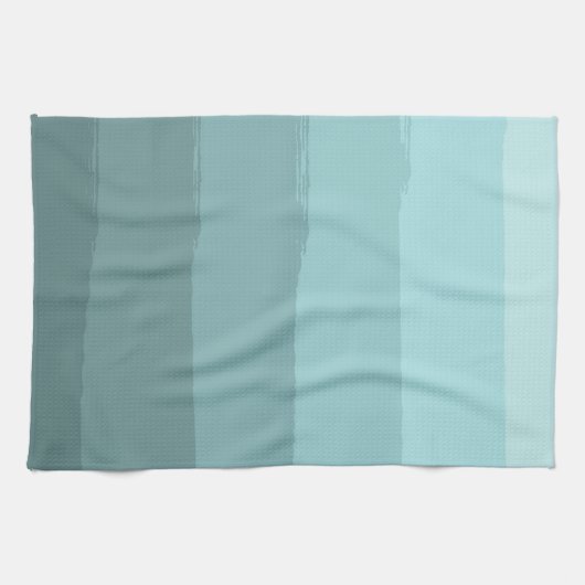 Aqua Aquamarin Mint Blaue Abstrakte Streifen Handtuch (Horizontal)