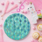 Aqua Aquamarin Mint Gold Oriental Marokkanisches F Pappteller (Party)
