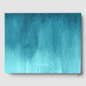 Aqua aquamarin moderne Kunst maßgeschneidertes Hoc Gästebuch (Rückseite)