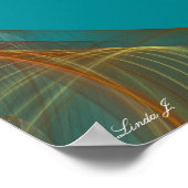 Aqua Aquamarin n Brown Fraktal Border Leinwand or Poster (Ecke)