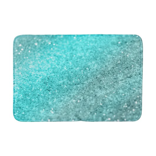 Aqua Aquamarin Ocean Glitzer #1 Badematte (Vorderseite)