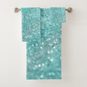 Aqua Aquamarin Ocean Glitzer #1 Badhandtuch Set (Insitu)