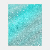Aqua Aquamarin Ocean Glitzer #1 Fleecedecke (Vorderseite)