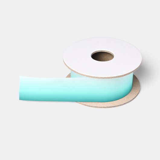 Aqua Aquamarin Ombre Gradient Satinband (Spule)