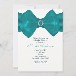 Aqua Aquamarin Ribbon & Diamanten Elegante Einladu Einladung