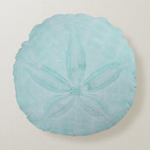 Aqua Aquamarin Sand Dollar Nautical Coastsea Rundes Kissen