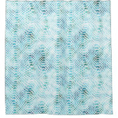 Aqua Aquamarin Snake Print Duschvorhang (Vorderseite)