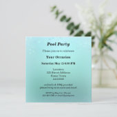 Aqua Aquamarin Sparkling Pool Party Einladung (Stehend Vorderseite)