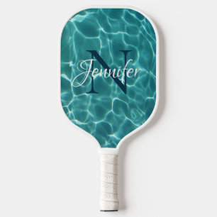 Aqua Aquamarin Swimming Pool Mit Monogramm Pickleball Schläger