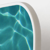Aqua Aquamarin Swimming Pool Mit Monogramm Pickleball Schläger (Linke Seite)