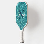 Aqua Aquamarin Swimming Pool Mit Monogramm Pickleball Schläger (Links)