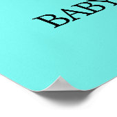 Aqua Aquamarin Tiffany Baby Dusche Begrüßungszeich Poster (Ecke)