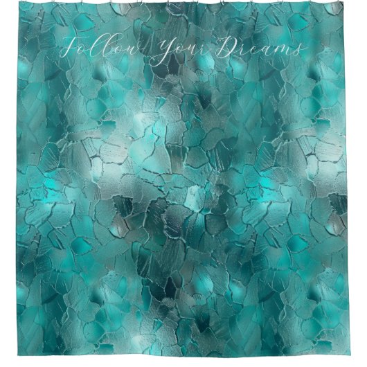Aqua Aquamarin Türkis Glam Dreams Duschvorhang (Vorderseite)