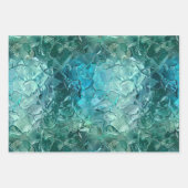 Aqua Aquamarin Türkis Glam Geschenkpapier Set (Vorderseite 3)