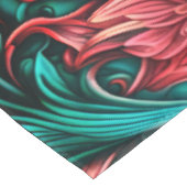 Aqua, Aquamarin, Türkis und Graues Blumenmuster Tischdecke (Schrägansicht)