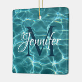 Aqua Aquamarin und White Swimming Pool Foto Monogr Keramikornament (Links)