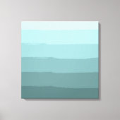 Aqua Aquamarine Abstrakte Streifen Leinwanddruck (Vorderseite)
