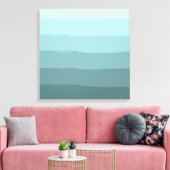 Aqua Aquamarine Abstrakte Streifen Leinwanddruck (Insitu (Wohnzimmer))