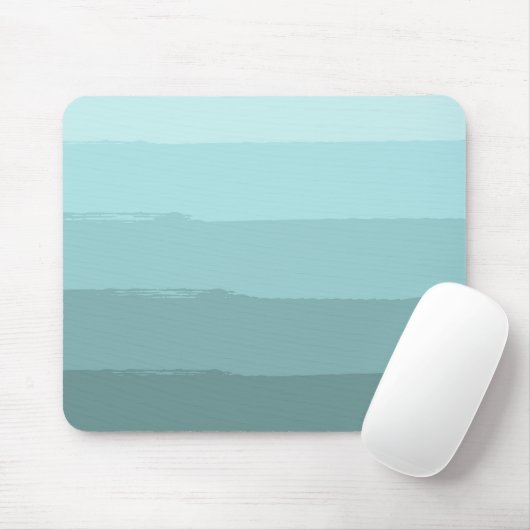 Aqua Aquamarine Abstrakte Streifen Mousepad (Mit Mouse)