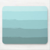Aqua Aquamarine Abstrakte Streifen Mousepad (Vorne)