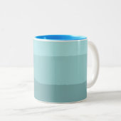 Aqua Aquamarine Abstrakte Streifen Zweifarbige Tasse (VorderseiteRechts)
