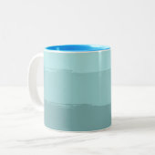 Aqua Aquamarine Abstrakte Streifen Zweifarbige Tasse (Vorderseite Links)