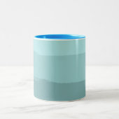 Aqua Aquamarine Abstrakte Streifen Zweifarbige Tasse (Mittel)
