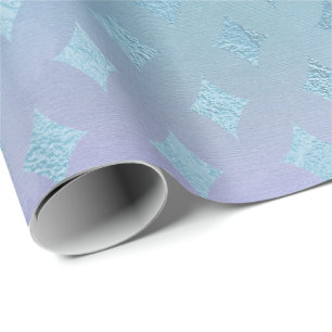 Aqua aquamarine blaue PastellOmbre lila Kristalle Geschenkpapier