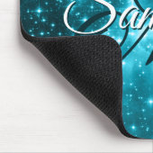 Aqua Aquamarine Funkelnd Sterne Celestial Extravag Mousepad (Ecke)