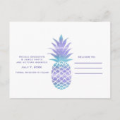 Aqua Aquamarine Lila Ananas Tropical Save the Date Ankündigungspostkarte (Rückseite)