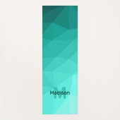 Aqua aquamarine Maschengeometrie-Klangmuster Monog Yogamatte (Vorderseite)