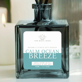 Aqua aquamarine Meeresbrise Reusch-Diffusorlabel Quadratischer Aufkleber