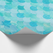 Aqua-aquamarine Meerjungfrau stuft Geschenkpapier (Ecke)