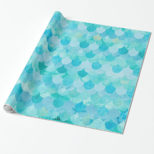 Aqua-aquamarine Meerjungfrau stuft Geschenkpapier