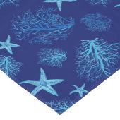 Aqua-aquamarine Seesterne Kurzer Tischläufer (Ecke)