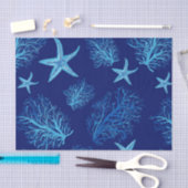 Aqua-aquamarine Seesterne Seidenpapier (Handwerk)