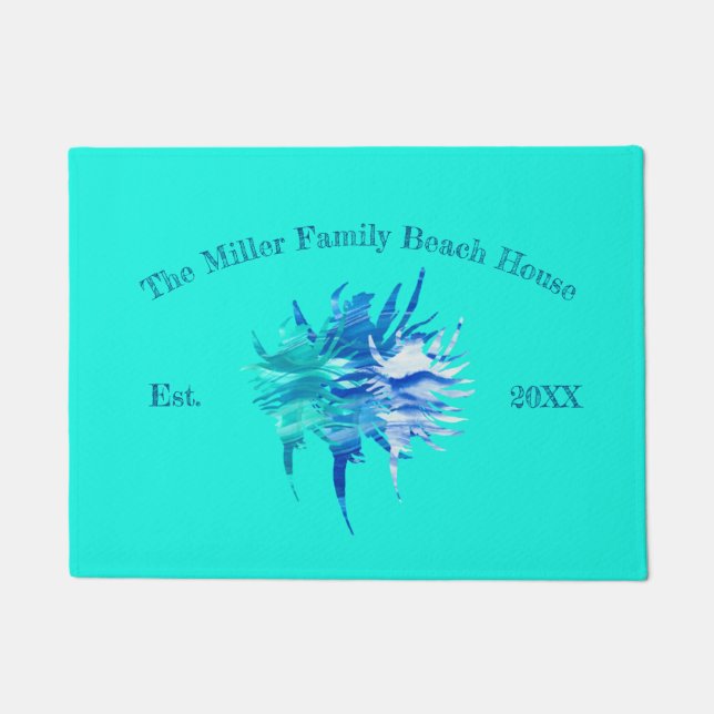 Aqua-aquamarine Silhouette Fußmatte (Vorderseite)