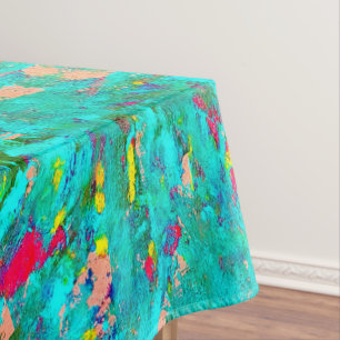 Aqua aquamarine Tiefsee abstrakte Malerei Tischdecke