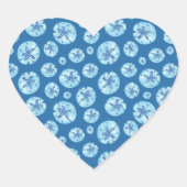 Aqua-aquamariner Sand-Dollar-Aquarell Herz-Aufkleber (Vorderseite)