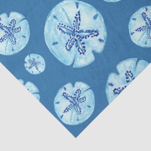 Aqua-aquamariner Sand-Dollar-Aquarell Seidenpapier (Ausschnitt)