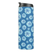 Aqua-aquamariner Sand Dollar Aquarell Thermosbecher (Nach rechts gedreht)
