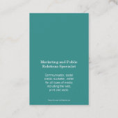 Aqua aquamariner weißer Kreis Erstmoderne Visitenkarte (Rückseite)