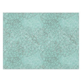 Aqua Aquamarines Abstraktes Blumenmuster Tischdecke (Vorderseite (Horizontal))
