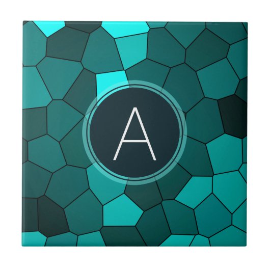 Aqua-aquamarines beflecktes Glas-Mosaik Fliese (Vorderseite)