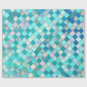 Aqua-aquamarines Goldorientalisches marokkanisches Geschenkpapier (Flach)