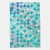 Aqua-aquamarines Goldorientalisches marokkanisches Geschirrtuch (Vertikal)