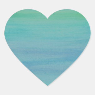 Aqua-Aquarell-Aufkleber Herz-Aufkleber